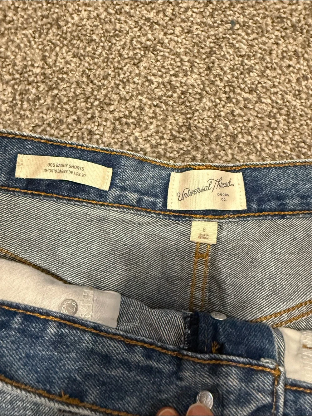 90s baggy denim shorts